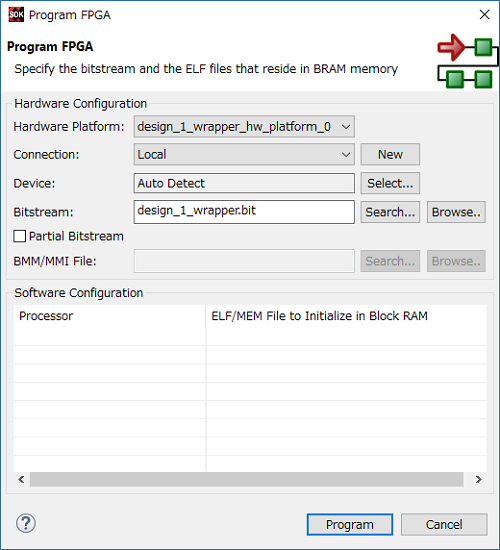 Program FPGA設定