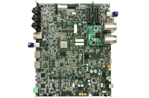 J7200XSOMXEVM（DRA821 system-on-module）+J721EXCPXEVM（Jacinto7プロセッサ共通ボード）